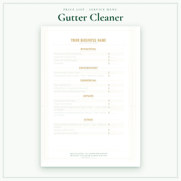 Gutter Cleaner — Price List & Service Menu, PDF sample pages