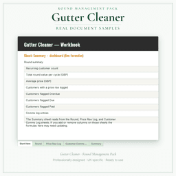 Gutter Cleaner — Round Management Pack, PDF sample pages