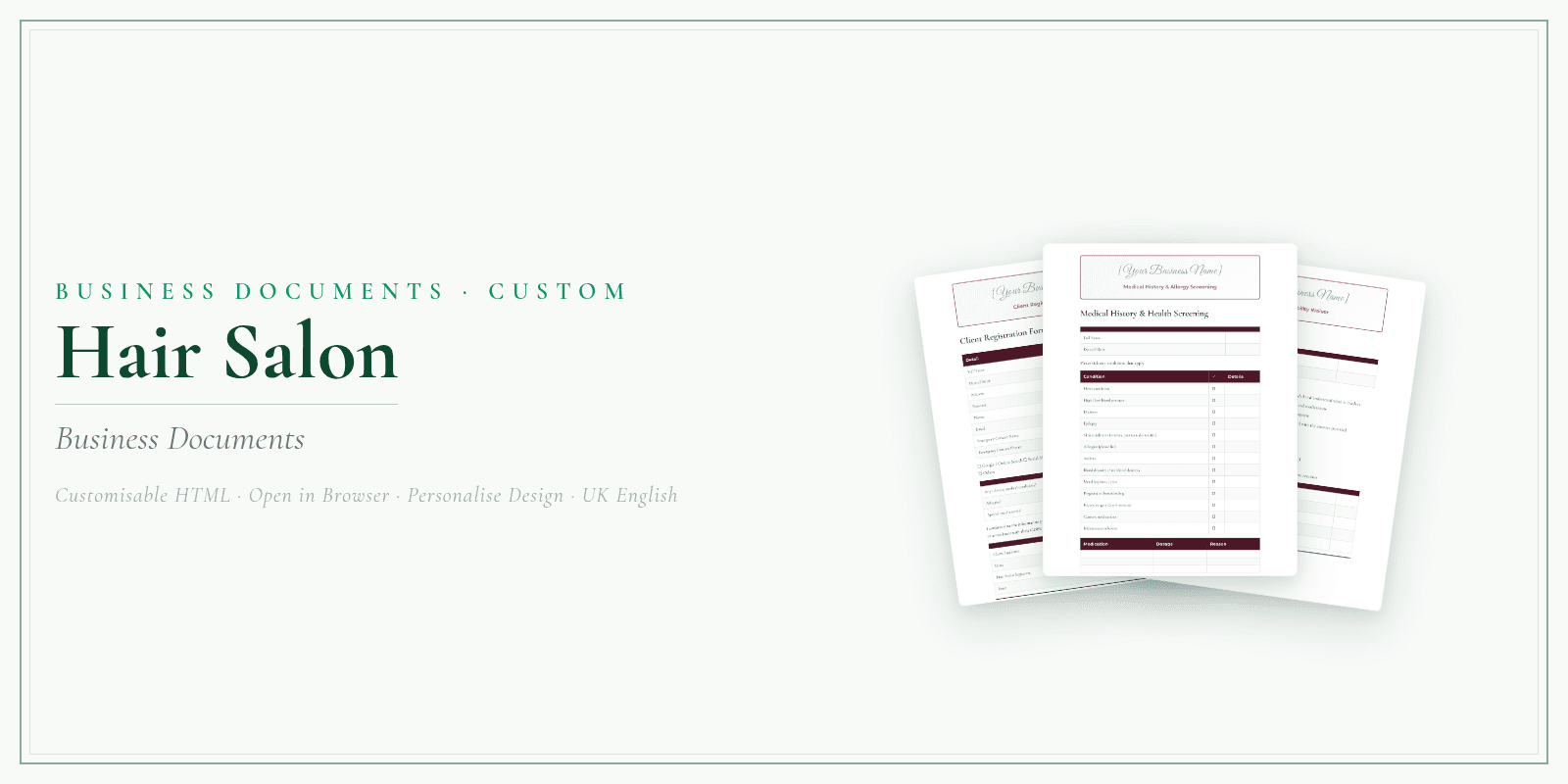 Business Documents — Customisable