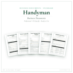 Handyman — Business Documents — Standard, PDF with fillable header product preview