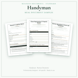 Handyman — Business Documents — Standard, PDF with fillable header sample pages