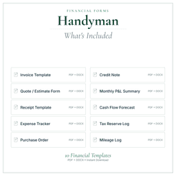 Financial Forms Bundle — Standard — What's included