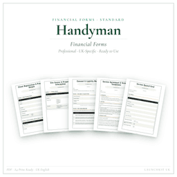 Handyman — Financial Forms Bundle — Standard, PDF with fillable header product preview