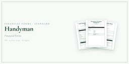 Handyman — Financial Forms Bundle — Standard, PDF with fillable header product overview