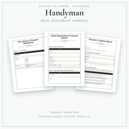 Handyman — Financial Forms Bundle — Standard, PDF with fillable header sample pages