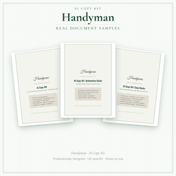 Handyman — AI Copy Kit, PDF and editable DOCX sample pages