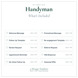 Handyman — AI Copy Kit, PDF and editable DOCX what's included preview