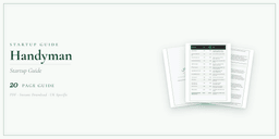 Handyman — Startup Guide, PDF guide product overview