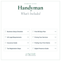 Handyman — Startup Guide, PDF guide what's included preview