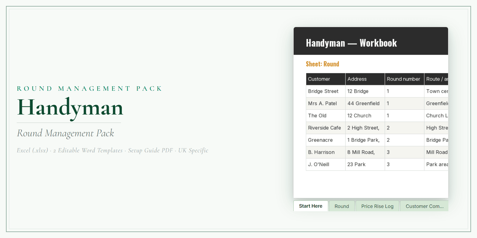 Handyman — Round Management Pack, PDF product overview