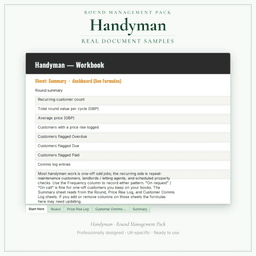 Handyman — Round Management Pack, PDF sample pages