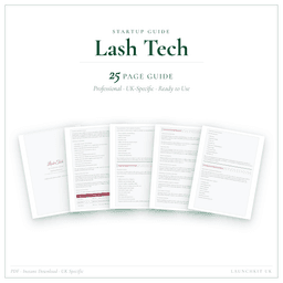 Lash Tech — Startup Guide, PDF guide product preview