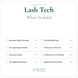 Lash Tech — Startup Guide, PDF guide what's included preview