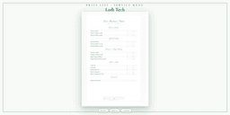 Lash Tech — Price List & Service Menu, PDF product overview