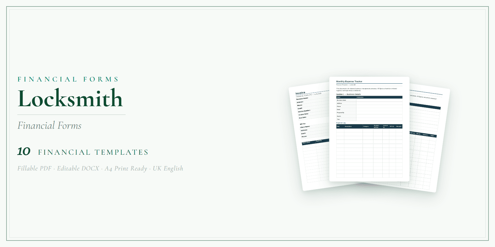 Financial Forms Bundle — Premium — Product overview