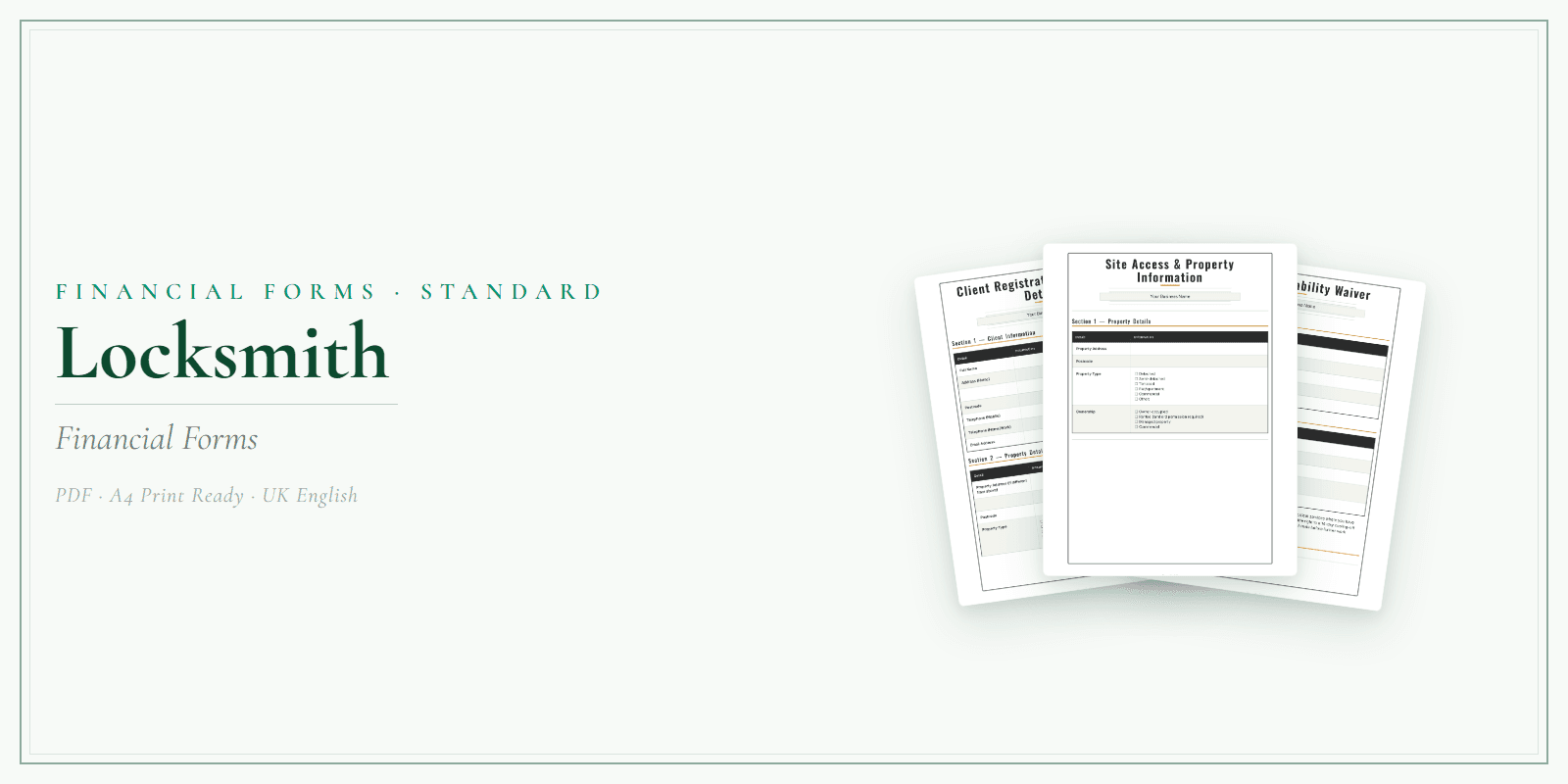 Financial Forms Bundle — Standard — Product overview