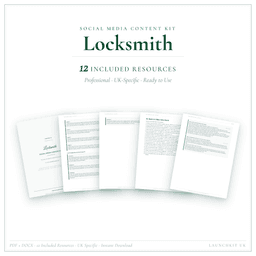Locksmith — Social Media Content Kit, PDF and editable DOCX product preview