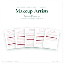 Makeup Artists — Business Documents — Standard, PDF with fillable header product preview