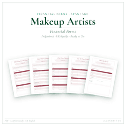 Makeup Artists — Financial Forms Bundle — Standard, PDF with fillable header product preview