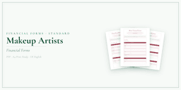 Makeup Artists — Financial Forms Bundle — Standard, PDF with fillable header product overview