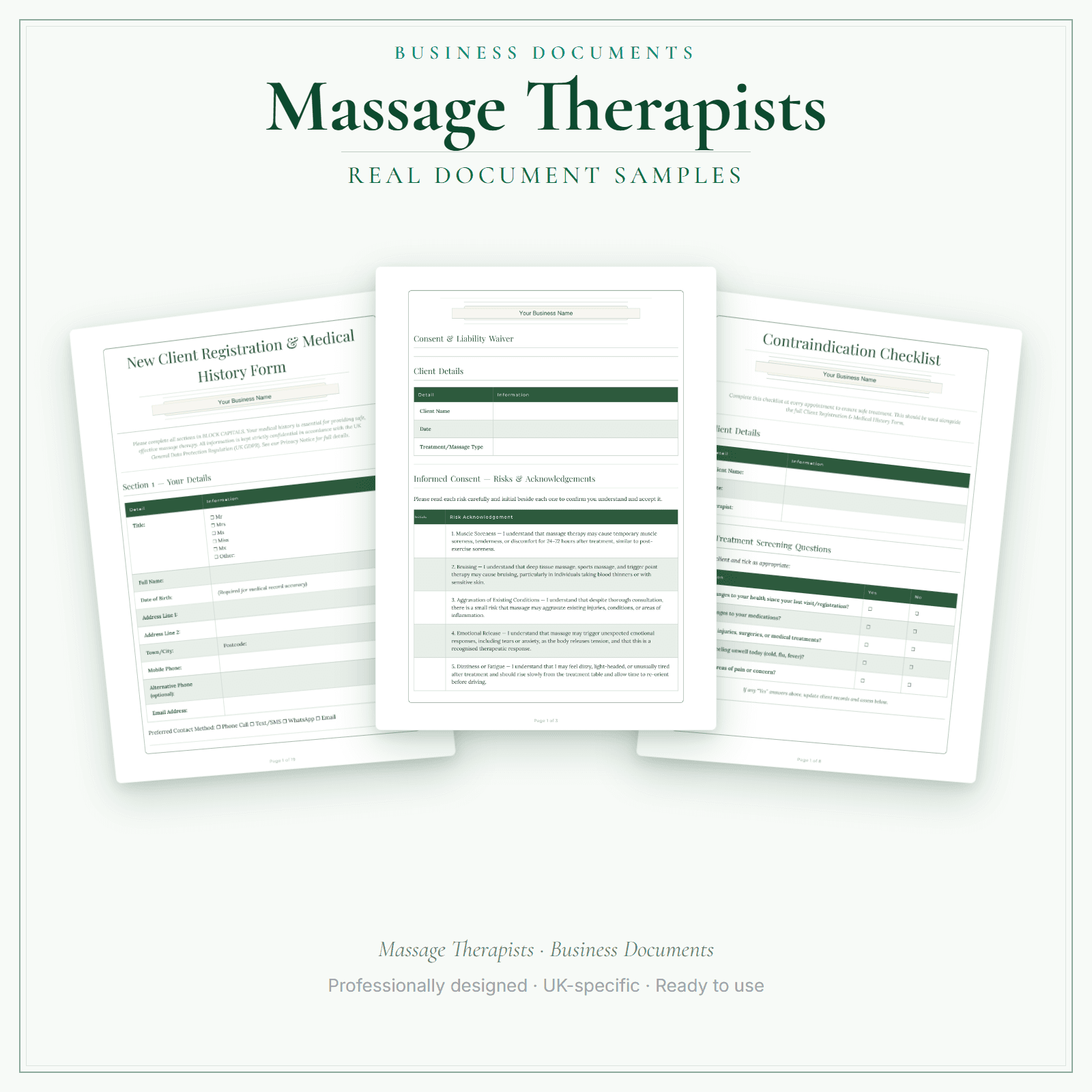 Business Documents — Standard — sample document pages