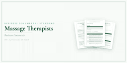 Massage Therapists — Business Documents — Standard, PDF with fillable header product overview