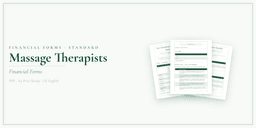 Massage Therapists — Financial Forms Bundle — Standard, PDF with fillable header product overview
