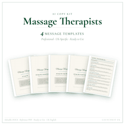 Massage Therapists — AI Copy Kit, PDF and editable DOCX product preview