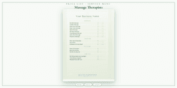 Massage Therapists — Price List & Service Menu, PDF product overview