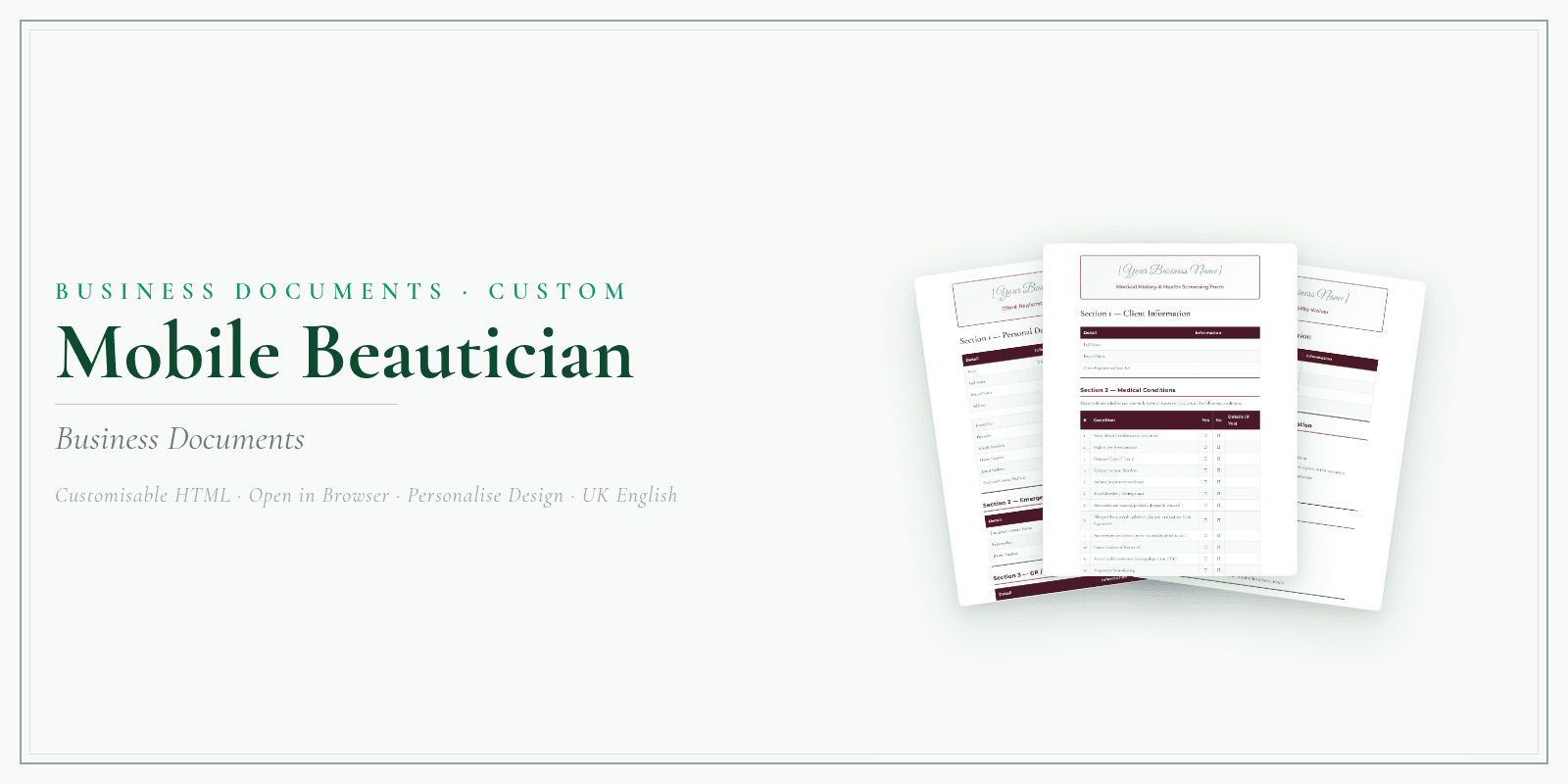 Business Documents — Customisable