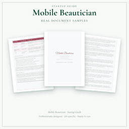 Mobile Beautician — Startup Guide, PDF guide sample pages