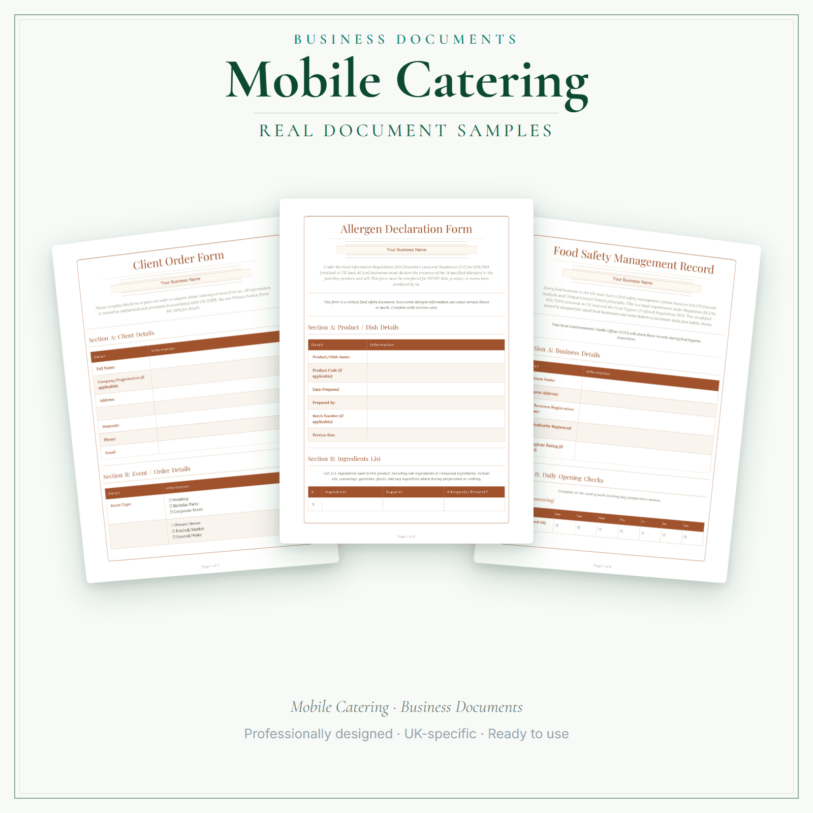 Business Documents — Premium — sample document pages