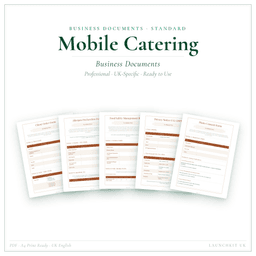Mobile Catering — Business Documents — Standard, PDF with fillable header product preview
