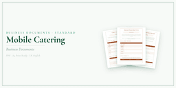 Mobile Catering — Business Documents — Standard, PDF with fillable header product overview