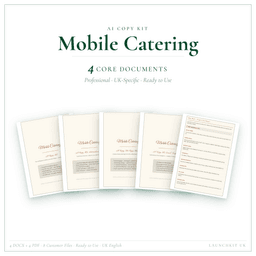 Mobile Catering — AI Copy Kit, PDF and editable DOCX product preview
