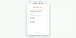 Mobile Catering — Price List & Service Menu, PDF product overview