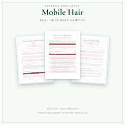 Mobile Hair — Business Documents — Premium, fillable PDF, editable DOCX and fill-online HTML preview pages