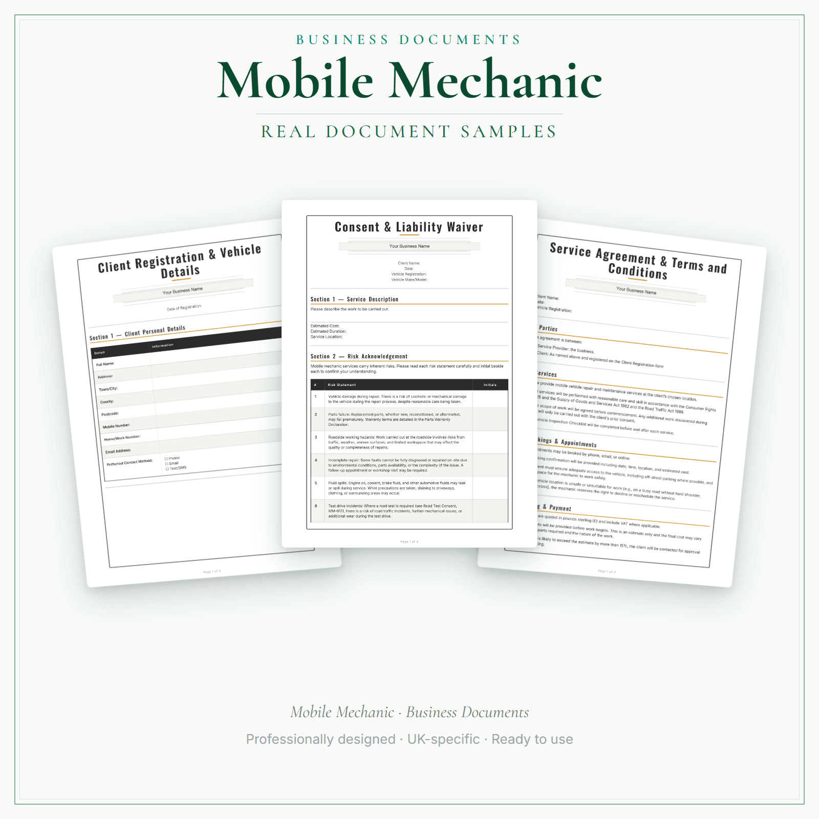 Business Documents — Premium — sample document pages