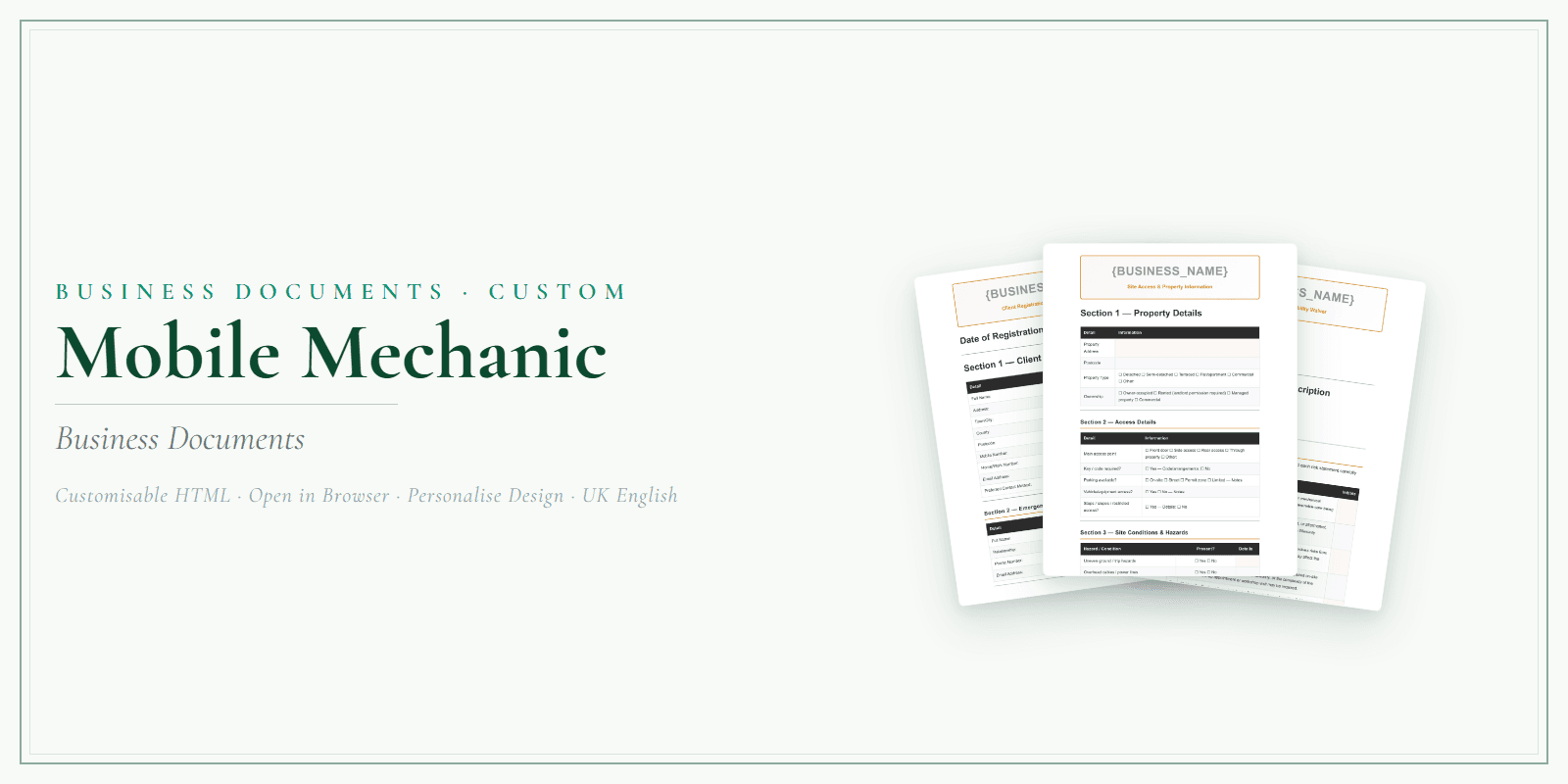 Business Documents — Custom — Product overview