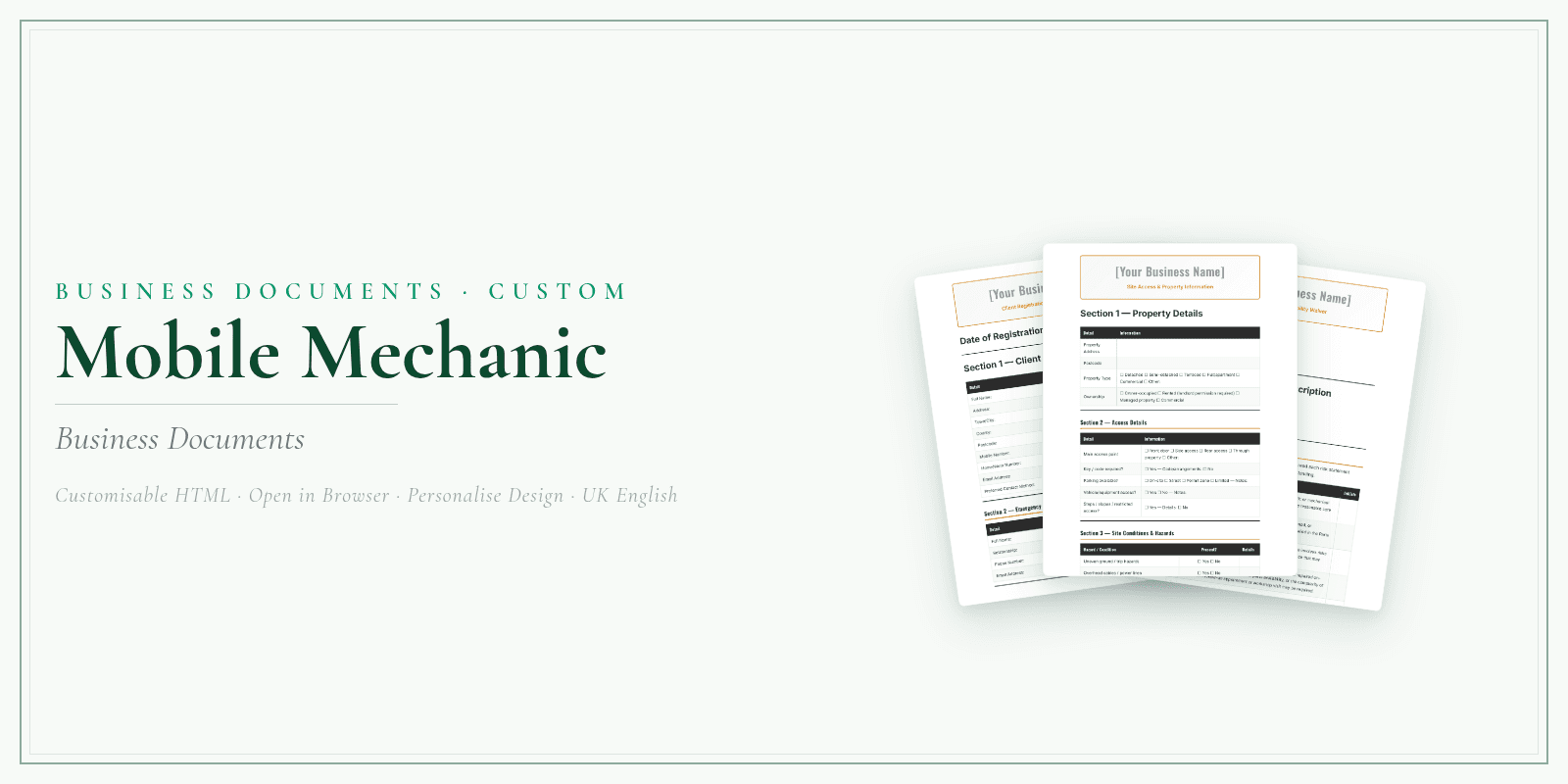 Business Documents — Customisable