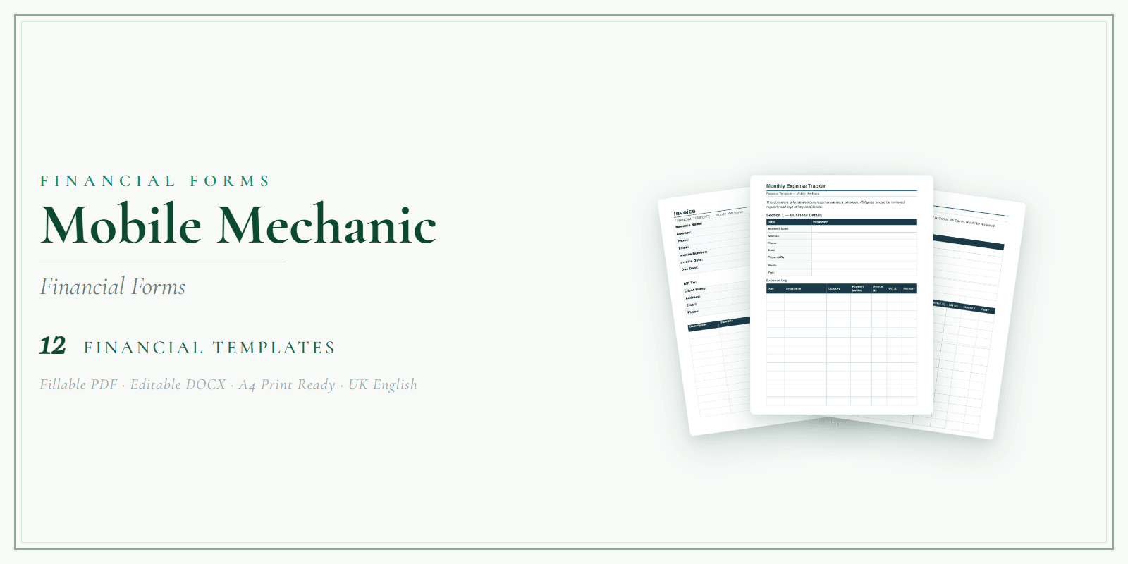 Financial Forms Bundle — Premium — Product overview