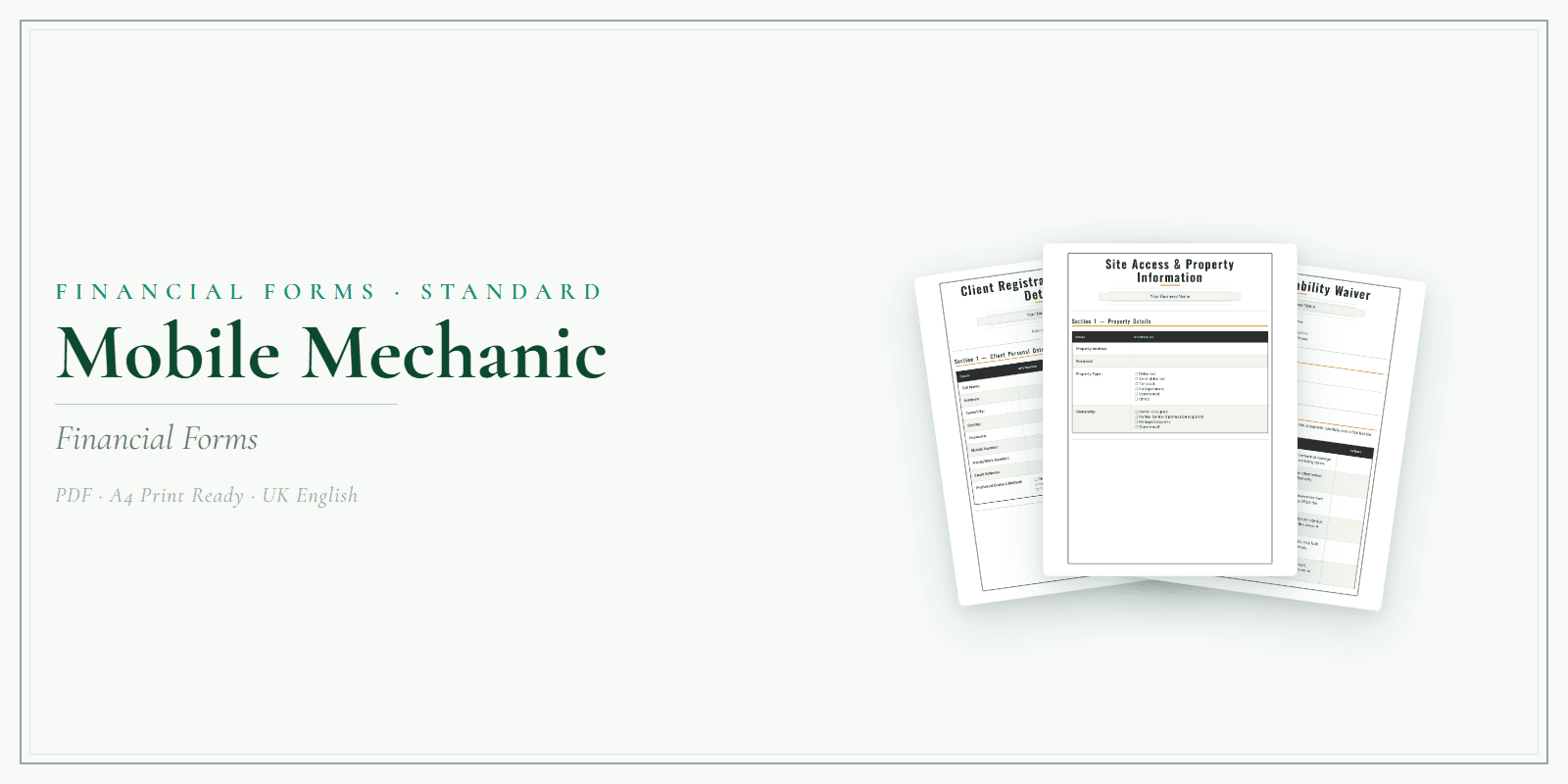 Financial Forms Bundle — Standard — Product overview