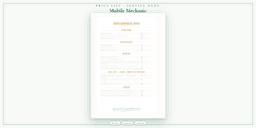 Mobile Mechanic — Price List & Service Menu, PDF product overview