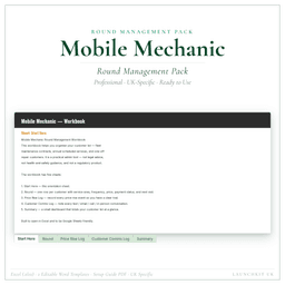 Mobile Mechanic — Round Management Pack, PDF product preview