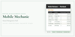 Mobile Mechanic — Round Management Pack, PDF product overview