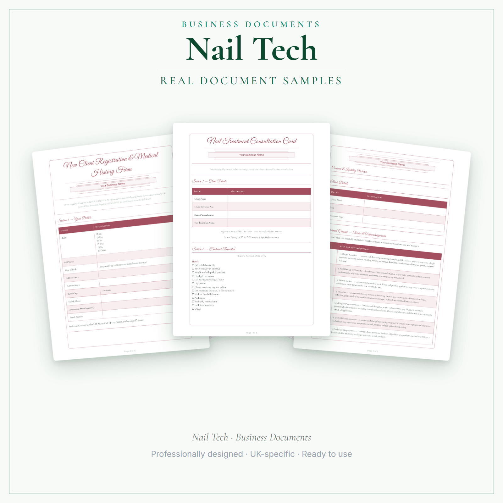 Business Documents — Standard — sample document pages