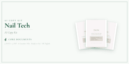 Nail Tech — AI Copy Kit, PDF and editable DOCX product overview