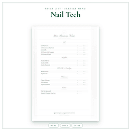 Nail Tech — Price List & Service Menu, PDF product preview