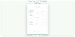Nail Tech — Price List & Service Menu, PDF product overview