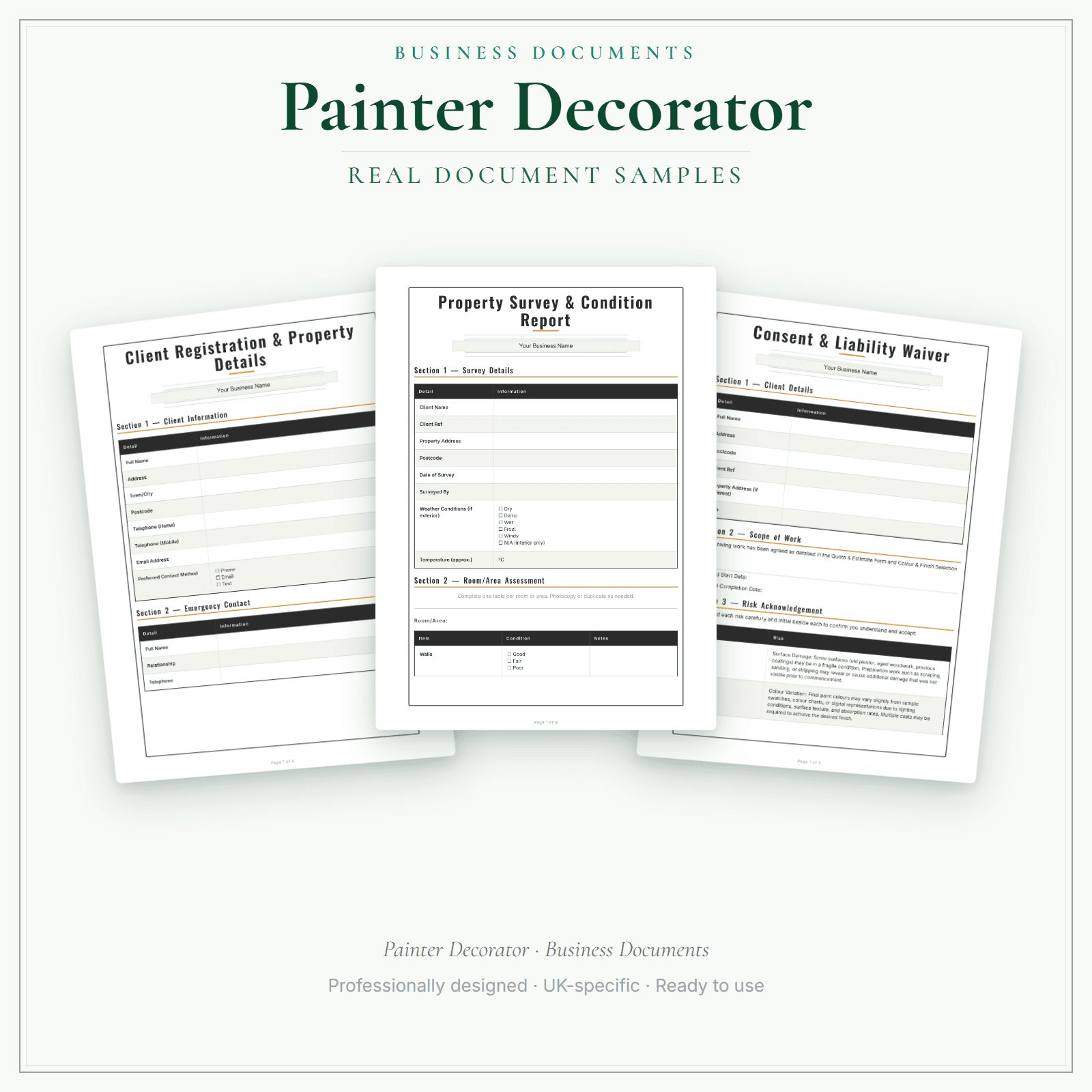 Business Documents — Premium — sample document pages
